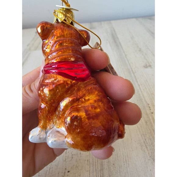 Kurt Adler bulldog Noble gems glass ornament Xmas dog tree puppy glitter - Picture 5 of 7